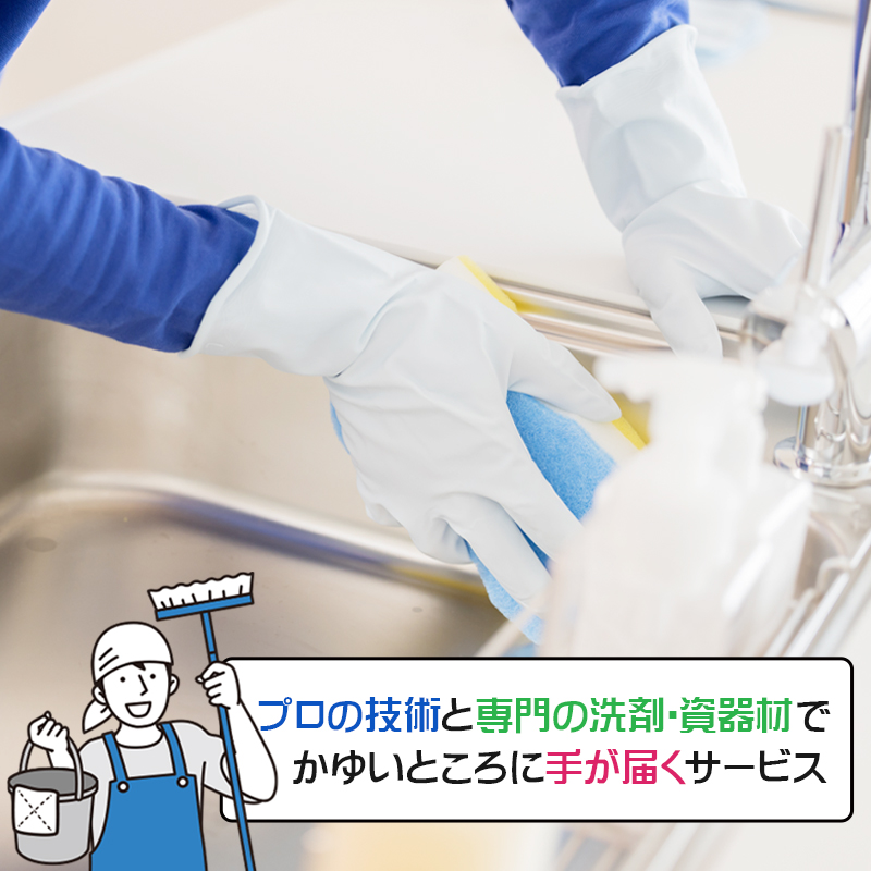 プロの技術と専門の洗剤・資器材でかゆいところに手が届くサービス